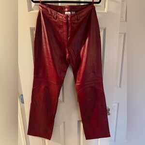 Red Leather Pants-Size 10 Newport News (Vintage!)